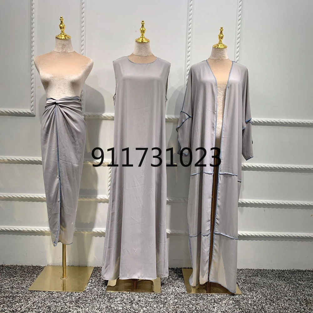 Eid Kaftan Abaya Dubai Turkey Islam Arabic Muslim Dress Sets Robe Longue Kimono Ensemble Femme Musulmane Abayas For Women Caftan