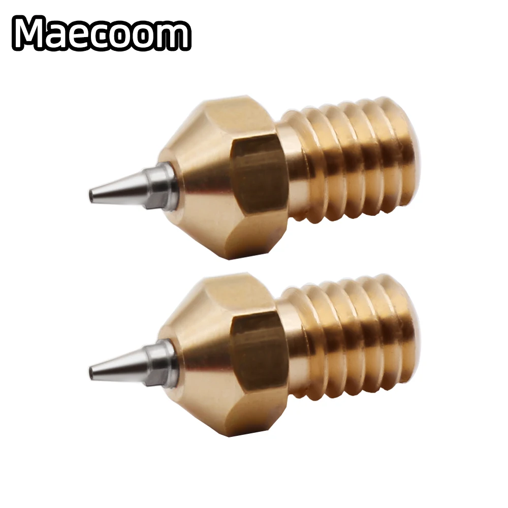 1pc 3D printer parts New E3D V5 V6 Brass Nozzle M6 threaded 0.2/0.3/0.4/0.5mm Removable Stainless Steel Tips for 1.75mm filamnet