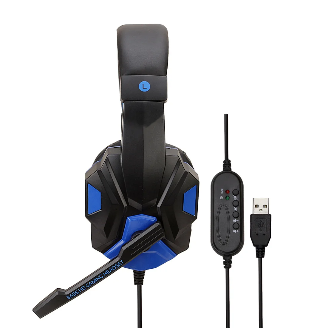 3.5mm USB Headphone no light for PC and PS4 Gaming Headset Computer Accessories