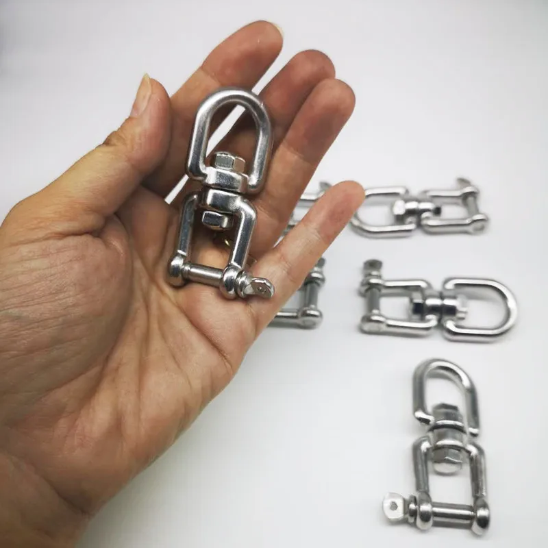 Rigging Hardware M6 5PCS Heavy Duty Stainless Steel 304 Jaw Eye Swivel Europe Lifting Chain Eye Jaw End Swivel Ring