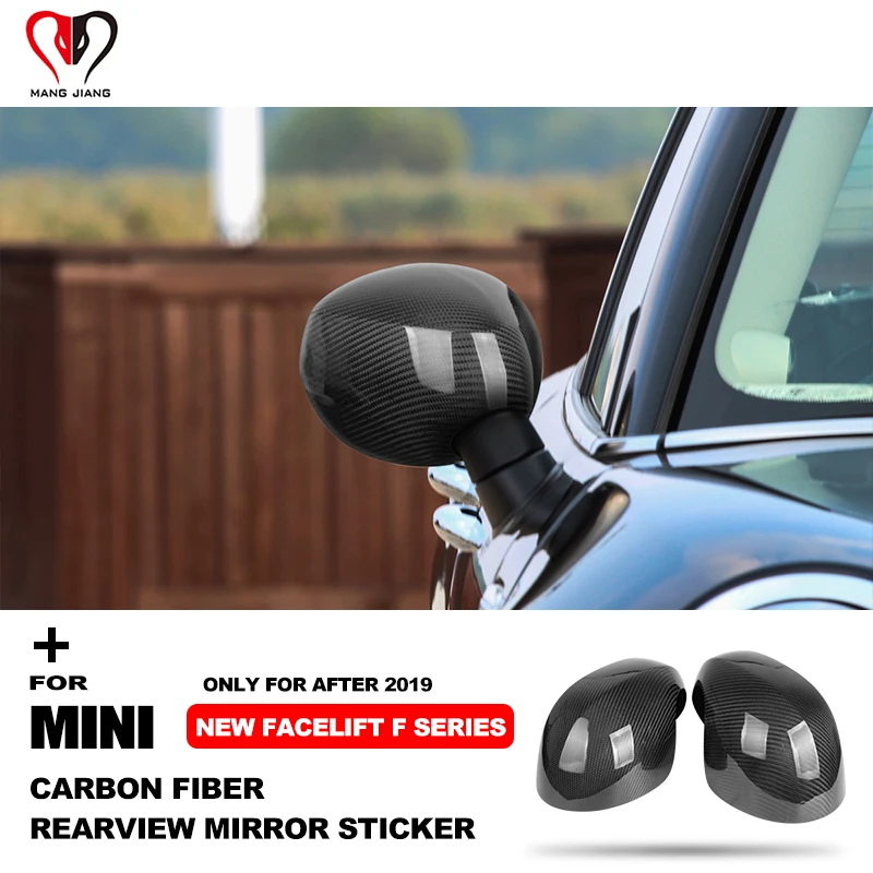 For Mini Copper One S JCW Countryman Clubman F54 F55 F56 F60 After 2019 Real Carbon Fiber Rearview Mirror Cover Shell Sticker