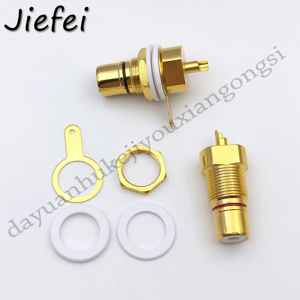 Imagem -05 - Conector Fono Fêmea Rca de Latão 50 Peças de Montagem de Painel Chassi de Montagem Novo