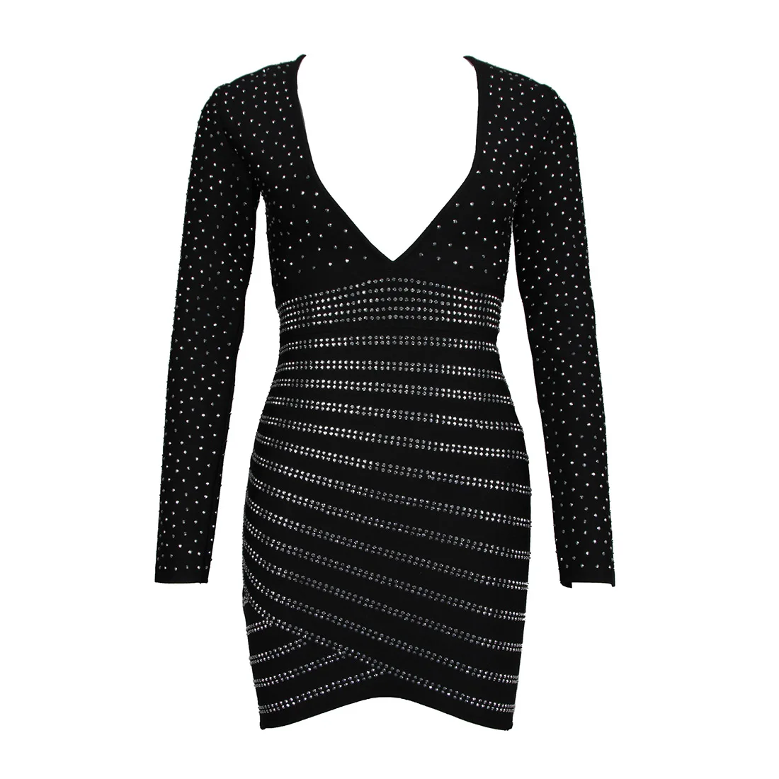 

Beading Elegant Bandage Dress Women Black Sexy Nice New Autumn Winter Club Celebrity Party Dresses Clothing