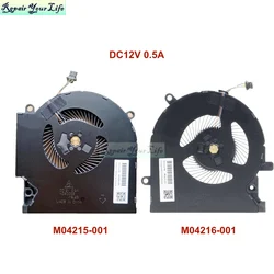 Ventilador de refrigeração CPU para HP OMEN 15-EK, 15-EN, TPN-Q236, Radiador refrigerador, M04215, M04216-001, ND8CC02-19j22, 19j23, ND8CC03-19C23, 12V, 5V