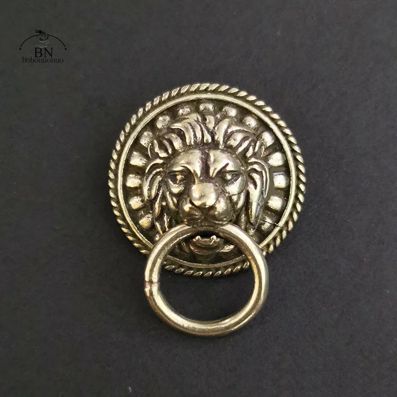 Vintage Copper lion Head Buckle Brass Screwback Rivet Clothes Button Punk Trendy DIY Accessories for Leather Jacket Belt Wallet