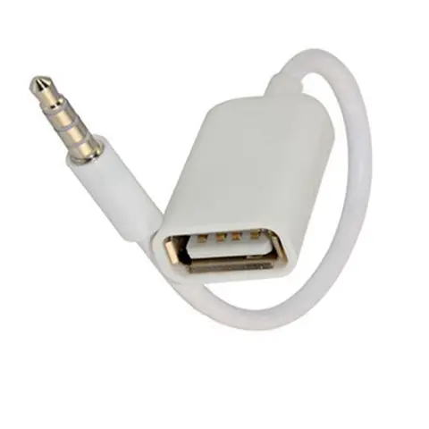 3.5mm Male AUX Audio Plug Jack To USB 2.0 Female Converter Cable Cord Car MP3