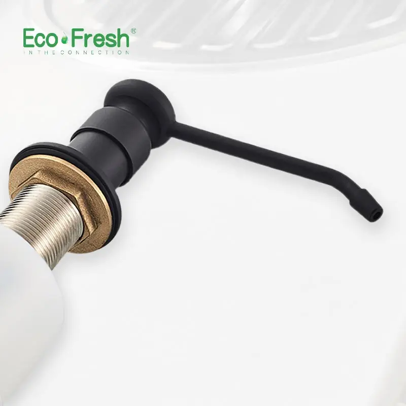 Ecofresh-Distributeur de liquide Regina, en acier inoxydable et laiton, pour cuisine, montage sur pont, noir