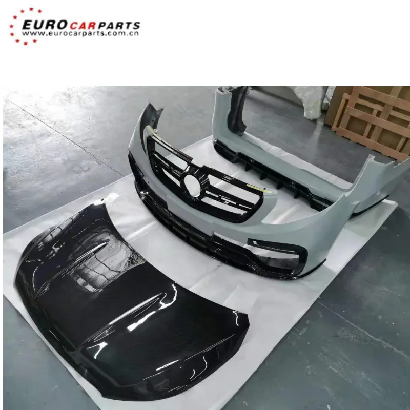 New W447 topc style dry carbon and frp material body kits fit for V-class W447 car parts front bumper grille rear bumper hood