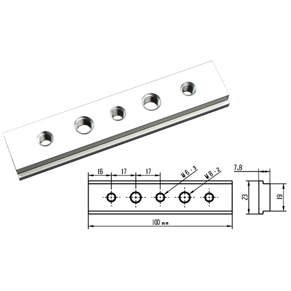 M6/M8 100mm T Track Slot Sliding Slab Slide Block for T-slot T-track Woodworking Tool T-Slot nuts Aluminium Alloy Tool Practical