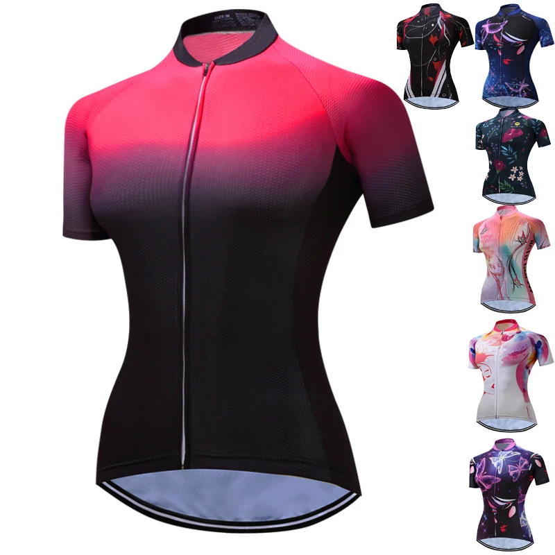 

Weimostar Women's Cycling Jersey Mujer Short Sleeve MTB Bike Shirt Clothing Bicycle Sportswear Red Blue Orange Maillot Ciclismo