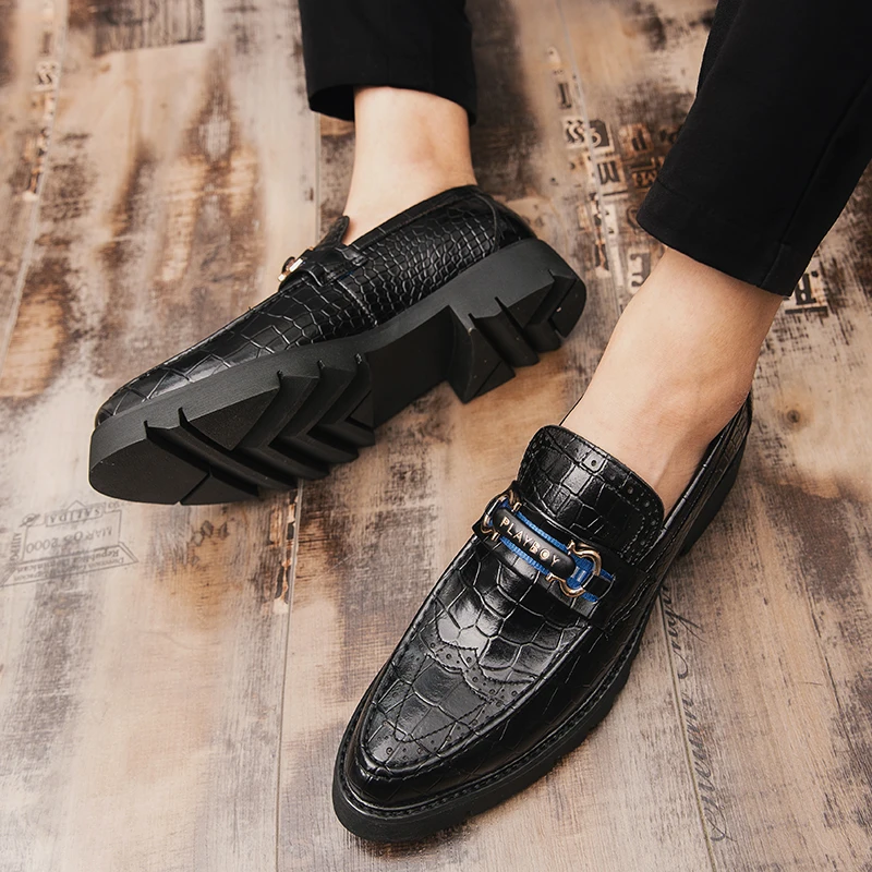 Men Leather Sneakers 2020 New Arrivals Luxury Brand Loafers Slip On Shoes Outdoor Fashion Black Driving Shoes Men Moccasins #I