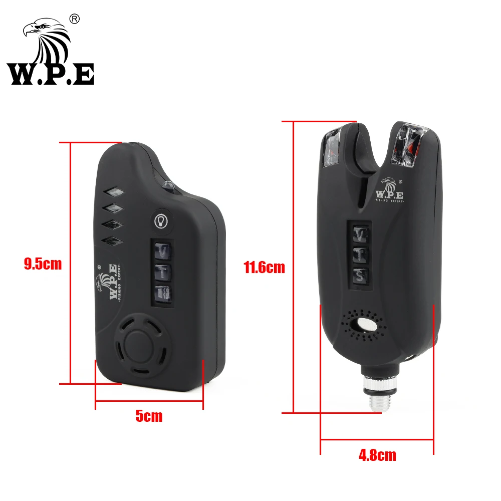 W.P.E 4+1 Carp Fishing Bite Alarm Set Alert Luminous LED Fishing Indicator Electronic European Carp Fishing Tackle Accessories