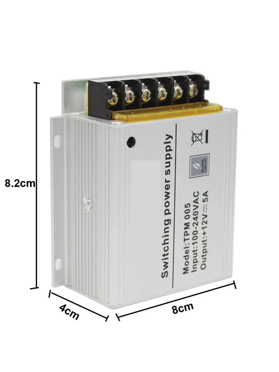 TPM005 DC 12V 5A Mini Access Control Netzteil Power Adapter Aluminium alloy Power Adapter AC 100-240V