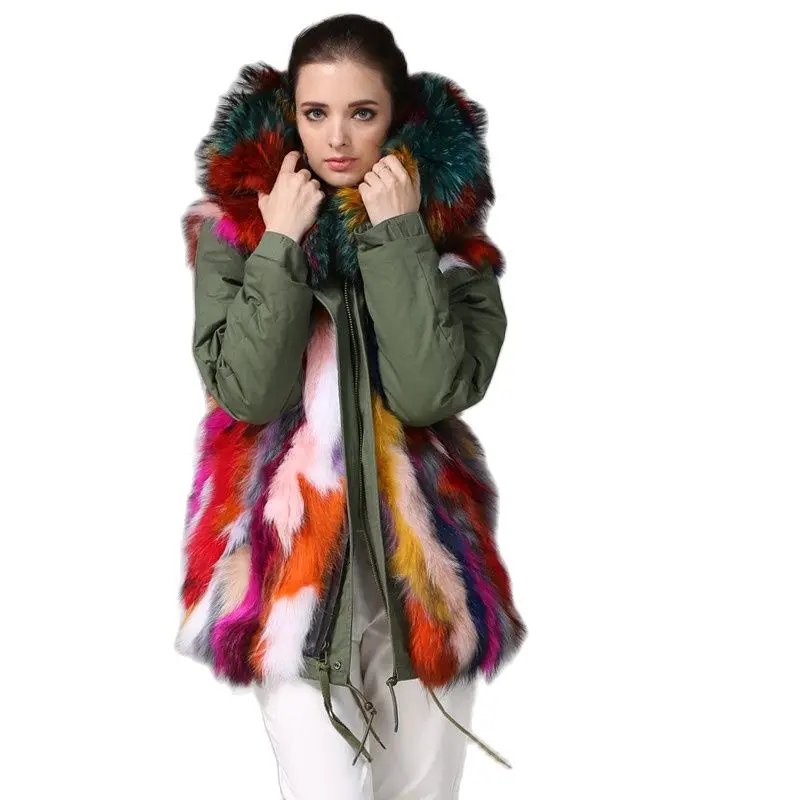 Mulitcolor Fox Fur For Ladies Winter Wear Fashion Short Style Colorful Fox Fur Long Hair Windproof For Mr Mr Wear