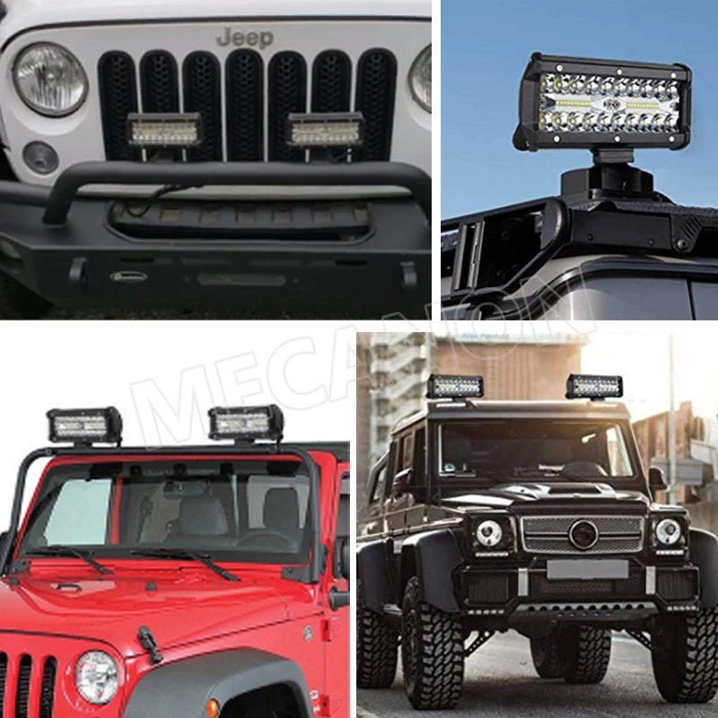 7-calowa lampa robocza LED Combo o mocy 120 W do Niva Offroad 4x4 JEEP SUV ATV Motocykl Ciężarówka Łódź Lampa 12V 24V
