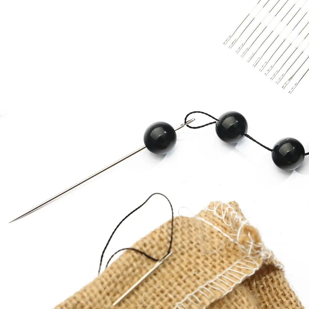 6-12Pcs Blind Multisize Needles Gold Tail Easy To Go Through From Side Hand Sewing Embroidery Tool DIY Needlework Sewing Needles