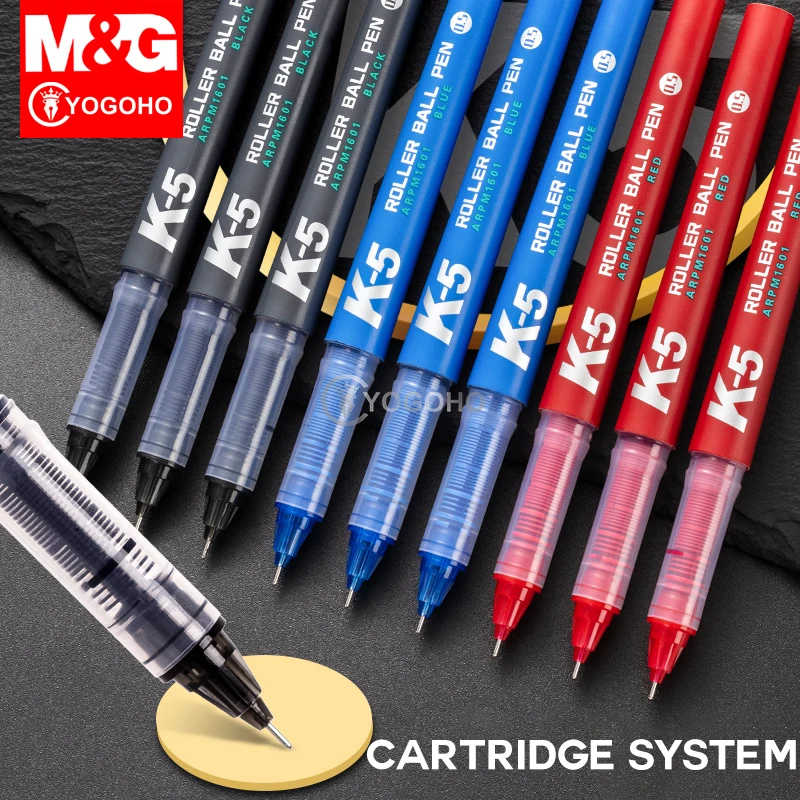 M & G K5 Volledige Naald Rechte Vloeibare Balpen BX-V5 0.5Mm Gel Pen Examen Pen Multicolor Schrijven Glad en Glad Grote Capaciteit