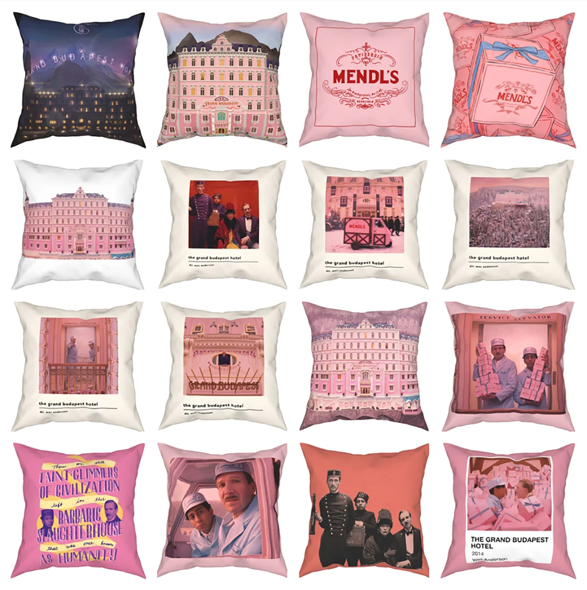 The Grand Budapest Hotel Pillowcase Cushion Cover Decoration Wes Anderson Movie Minimalist Pillow Case Cover Home 45*45cm