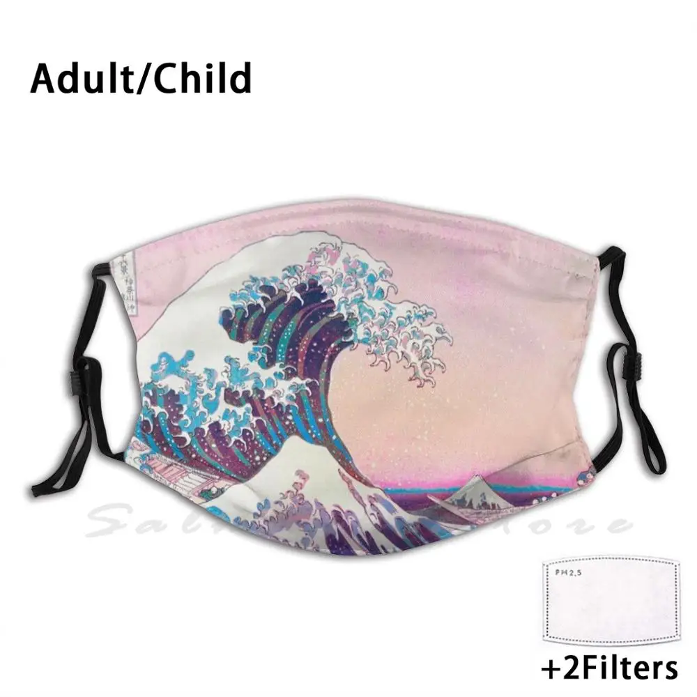 

The Great Retro Wave Adult Kids Anti Dust Filter Diy Mask The Great Wave Off Kanagawa The Great Wave Wave Ocean Japan Japanese