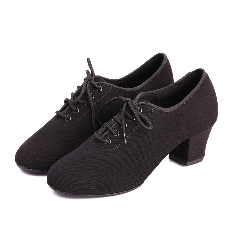 bd dance shoes t1-b  women canvas latin dance  shoes  lace Teacher shoes square heel female training teaching shoes ballroom