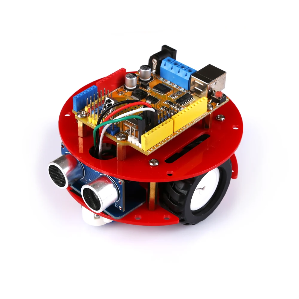 Mini Smart Robot Car Kit for UNO R3+ motor driver on board, Ultrasonic Sensor, IR Remote for Arduino,Ultrasonic tracking,STEM