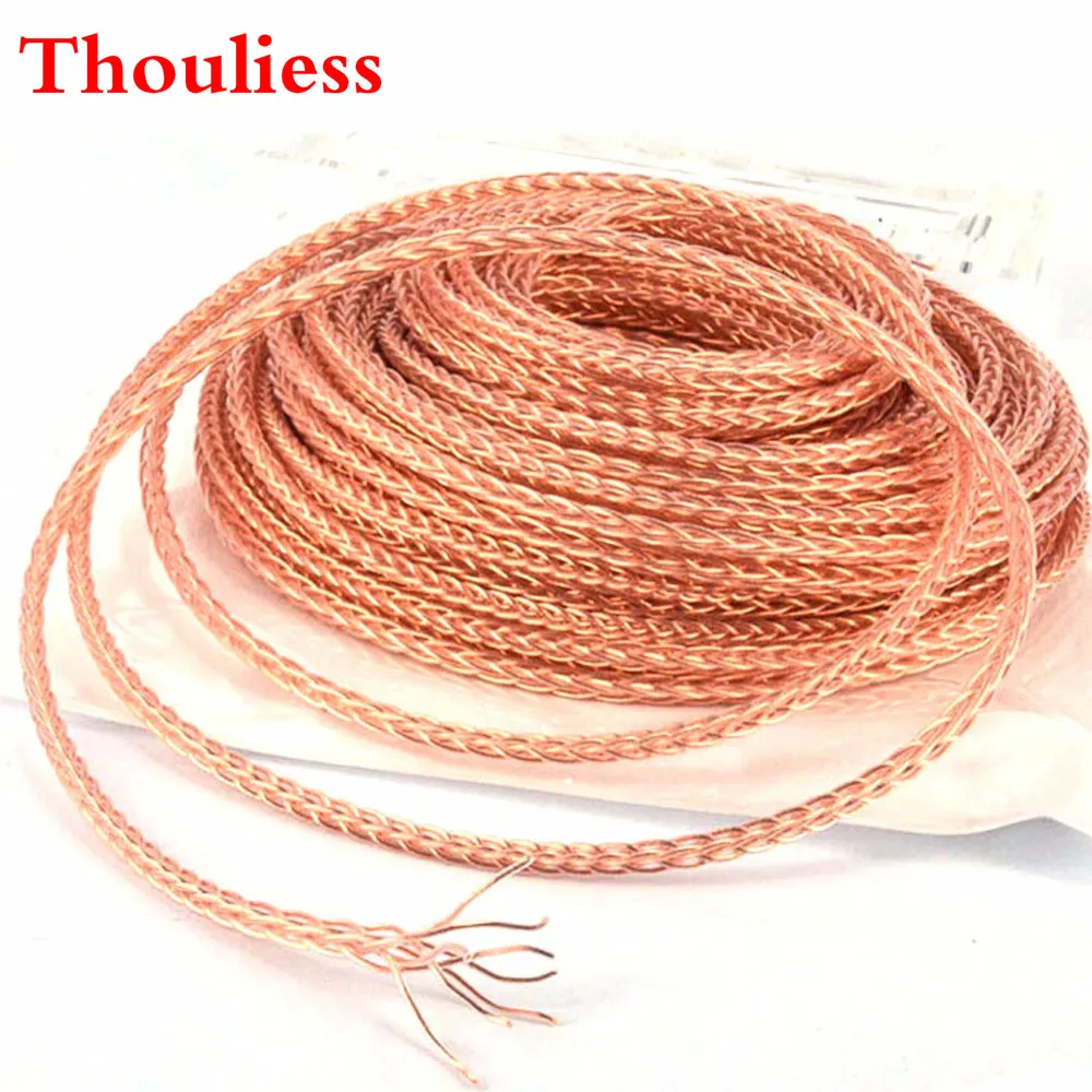 

Thouliess Free shipping 8 Cores 7N OCC Single Crystal Copper Wire Weaving Cable for DIY Audio Headphone Headset upgrade Cable