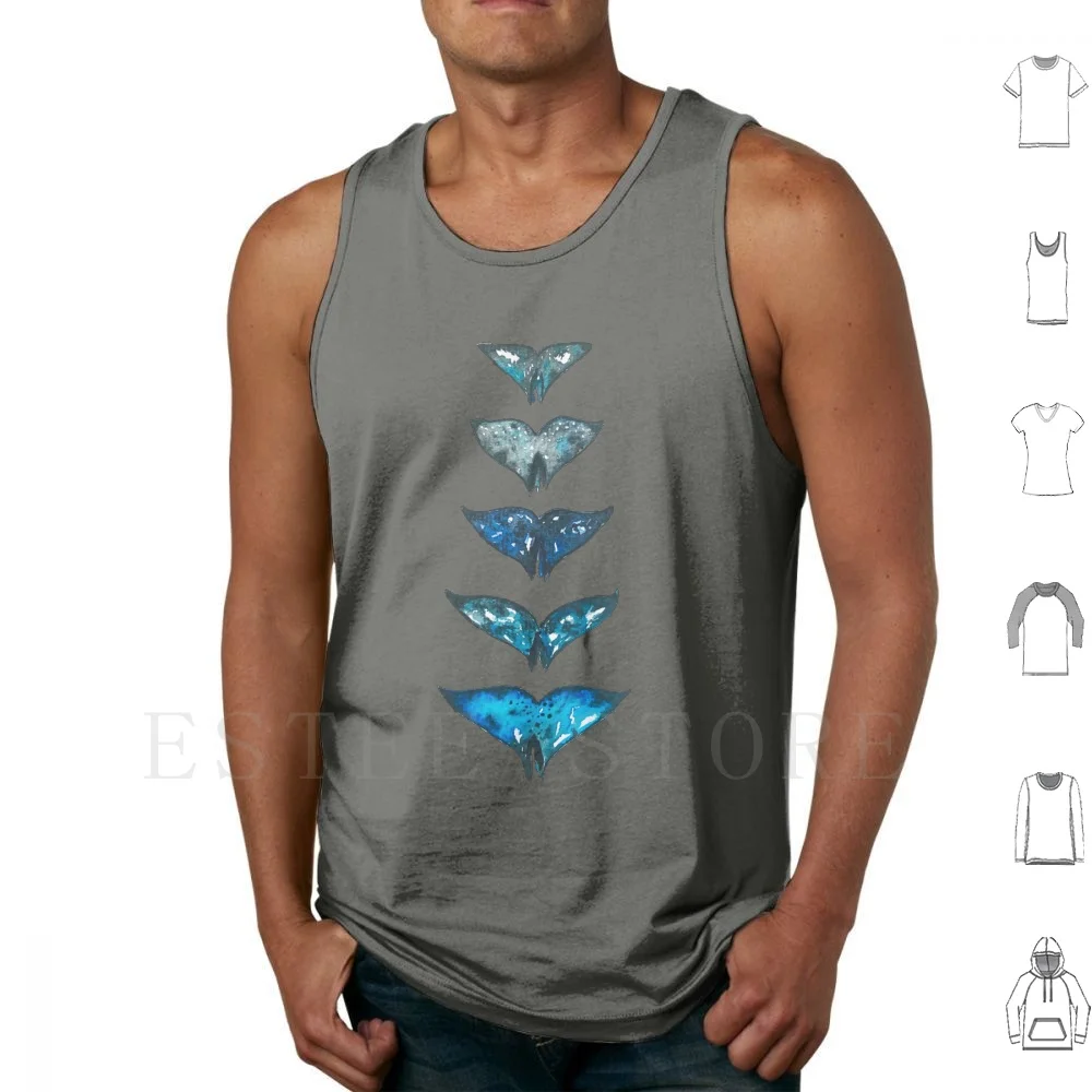 Whale Tails Tank Tops Vest Digitized Watercolor