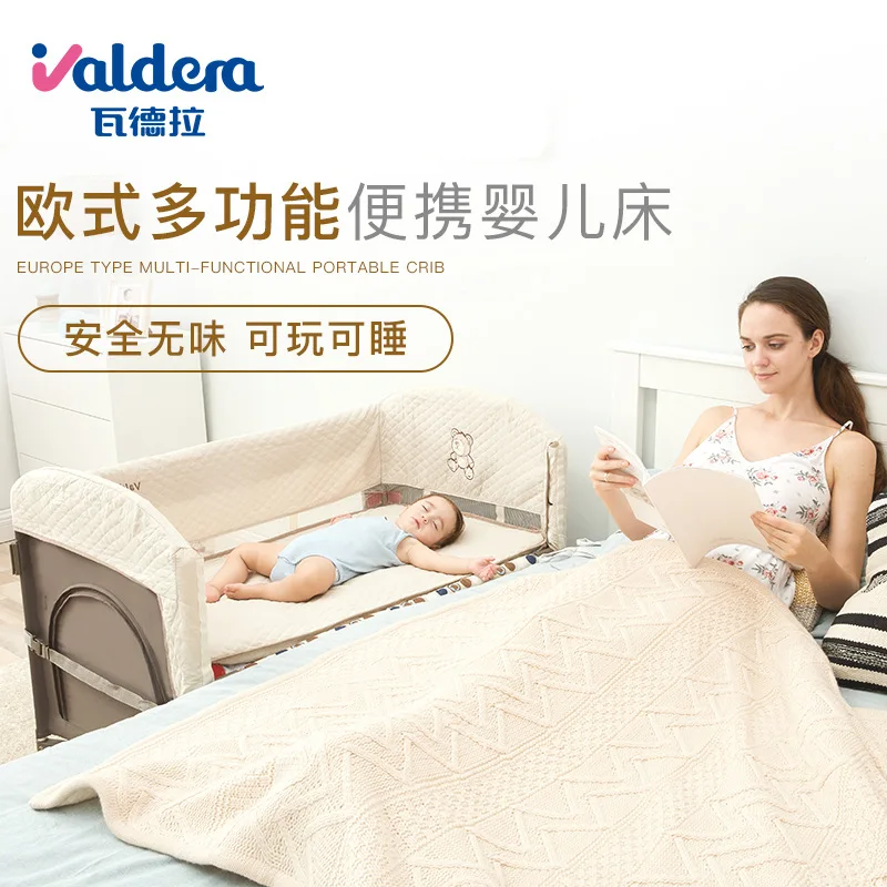 Valdera Portable Multifunctional Folding Crib A Substitute for Newborn Baby Rocking Bed Game Bed Kids Bed  Baby Bed Fence