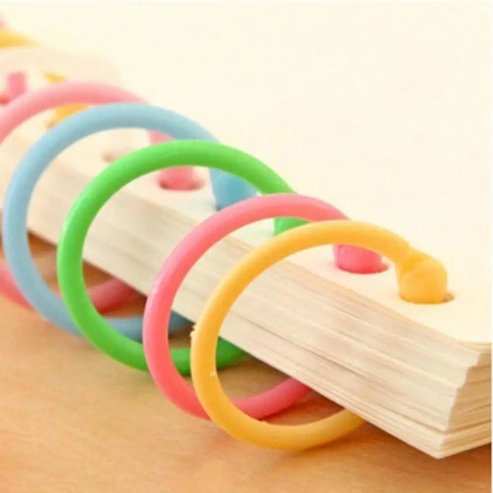 30Pcs Colorful Book Rings Loose Leaf Binder Binding Ring Coil Binder Hoop Holder Photo Album Scrapbook Loose Leaf Binding Ring