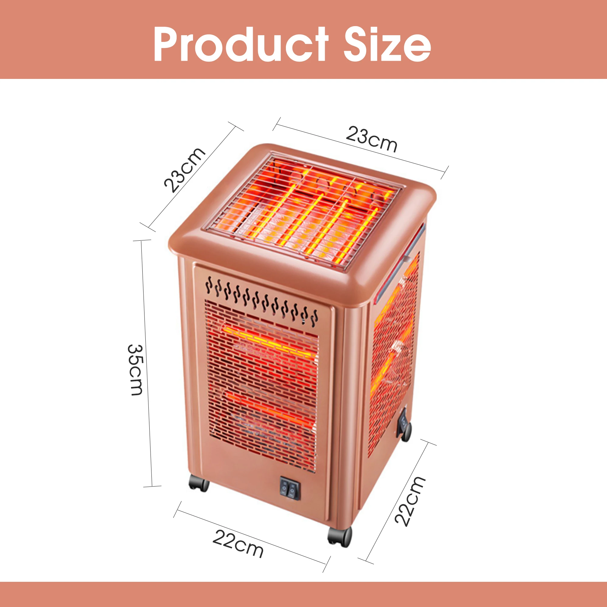 AC220V-240V 2000W Electric heater 5 faces electric warmer Camping Oven Portable BBQ Grill Barbecue Stove Picnic Food Heater