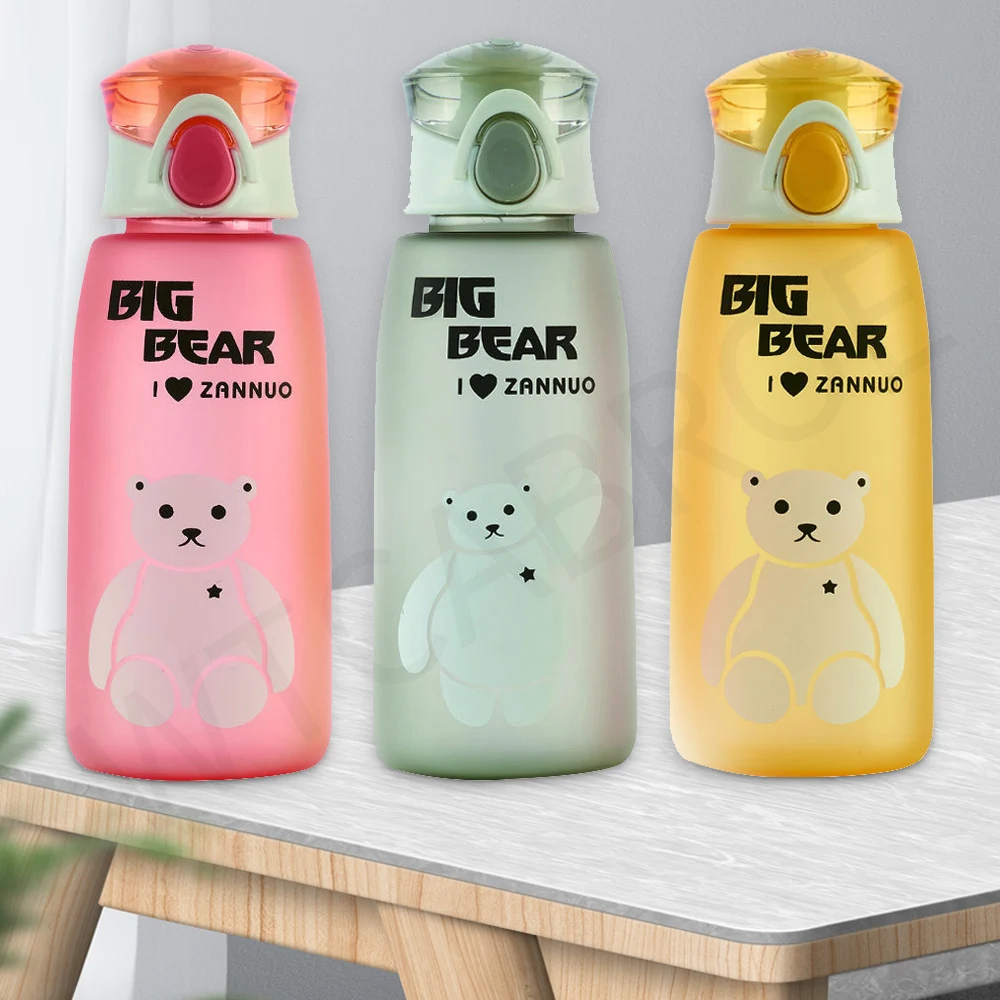 Eco Friendly 500ml Cartoon Portable Climbing Kids Plastic Bear  Leakproof Sport Drinking Gourd bottled Bottle For Water Bottles