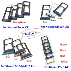 New SIM Card slot tray Holder repair part  For Xiaomi Poco M3 Mi 10 Mi 10 Pro Mi 10T Lite Poco X3 + Eject Pin