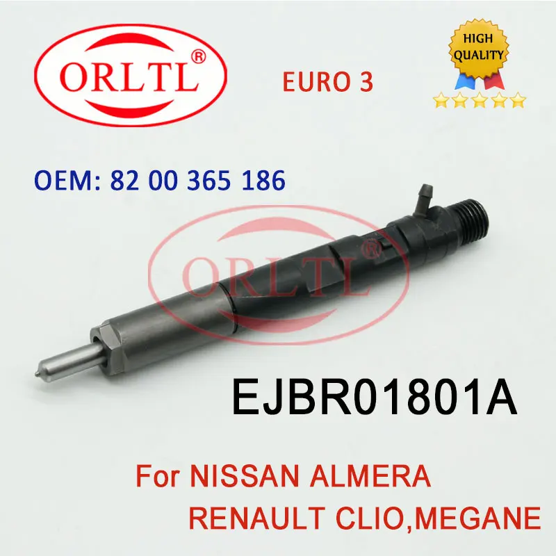 4PCS Diesel Injector EJBR01801A 8200365186 Common Rail Assembly EJBR 01801A Fuel Injection Nozzle For NISSAN RENAULT Euro 3