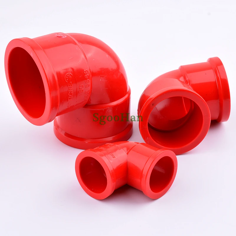 4~20pcs UPVC Pipe 90° Elbow Connector Irrigation System Water Supply Elbow Red Color Hard Tube Connectors Size 20~50mm