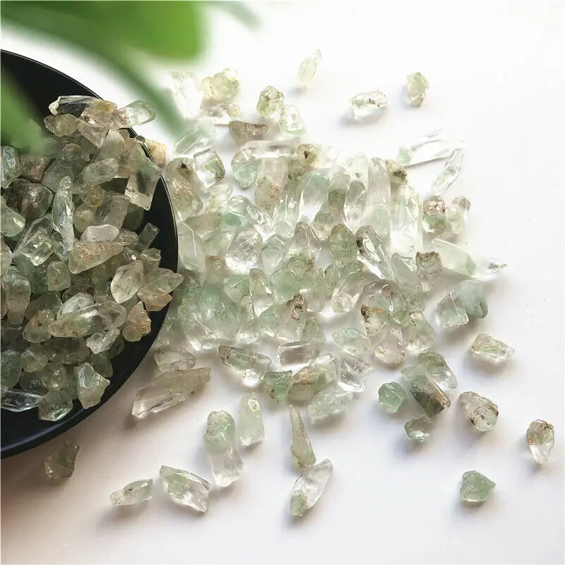 100g Natural Green Ghost Phantom Stone Crystal Quartz Gemstone Specimen Healing Natural Stones and Minerals