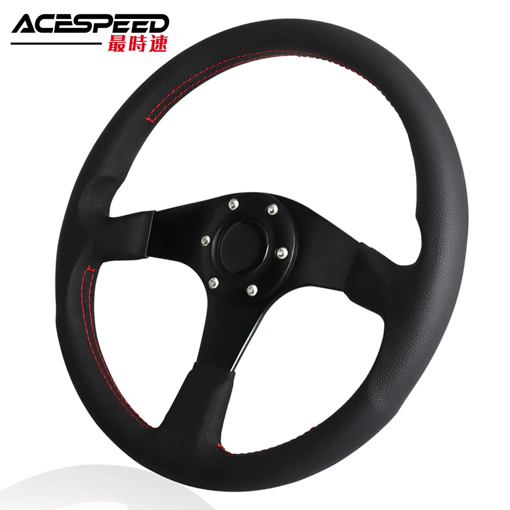 

350mm 14inch Racing drift Steering wheel Genuine Leather 7075 Aluminum frame With Horn button