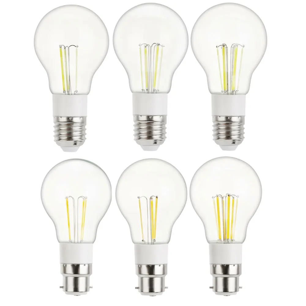 10pcs LED Filament Bulb E27 Retro Edison Lamp 110V 220V B22 Vintage Candle Light Globe Chandelier Lighting COB Home Decor DC 12V