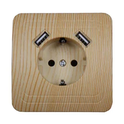 USB Wall Socket Free shipping Double USB Port 5V 2A Usb wood tree color pared outlet electrique outlet usb murale steckdose B001