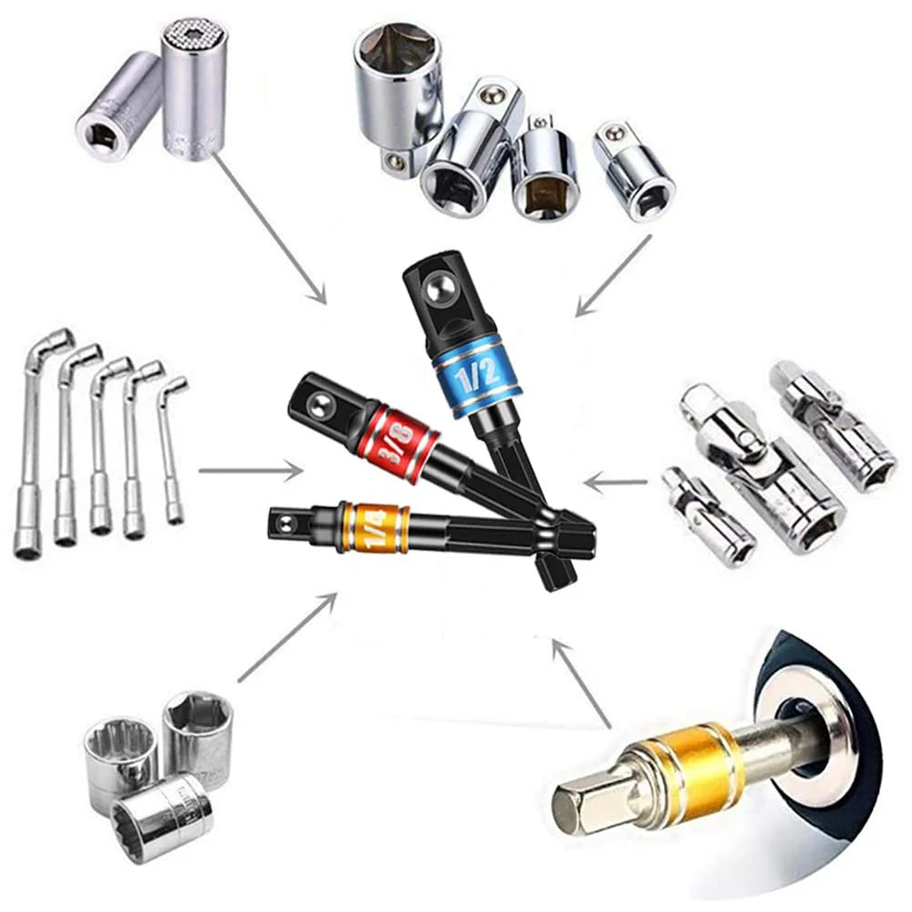 105 grad Winkel Schraubendreher-set Sockel Halter Adapter Einstellbare Bits Bohrer Winkel Schraube Fahrer Werkzeug 1/4 Zoll Hex Bit buchse