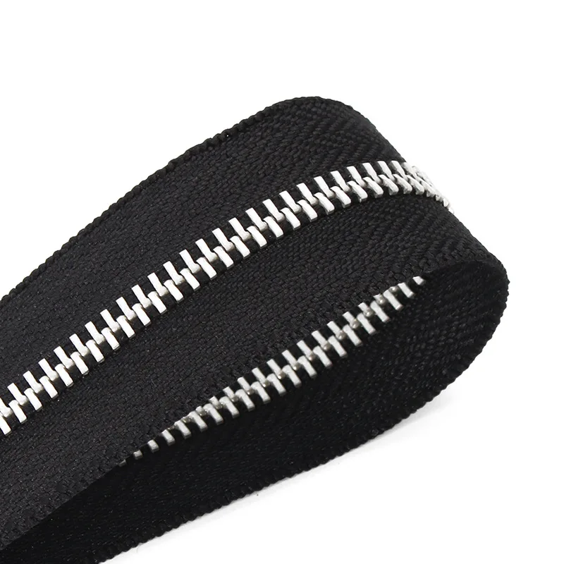 50-80cm 3#/5#/8# Black High Quality Open-end Double Sliders Metal Zipper DIY Handcraft For Cloth Pocket Garment Bags