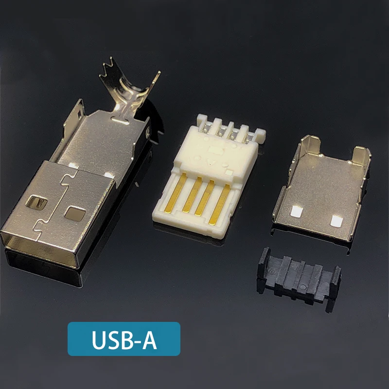 High Quality Silver Copper Alloy USB A USB B Connector Jack Tail Sockect Connector Port Sockect For HiFi Audio Equipment