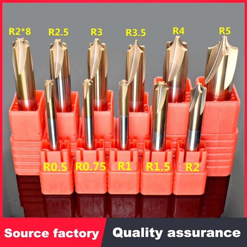 Radius Corner Rounding Cutter Carbide End Mill CNC Tool R0.5 R1 R3 R4 R5 R6 Chamfering Outside Radii Quarter Circle Router Bit