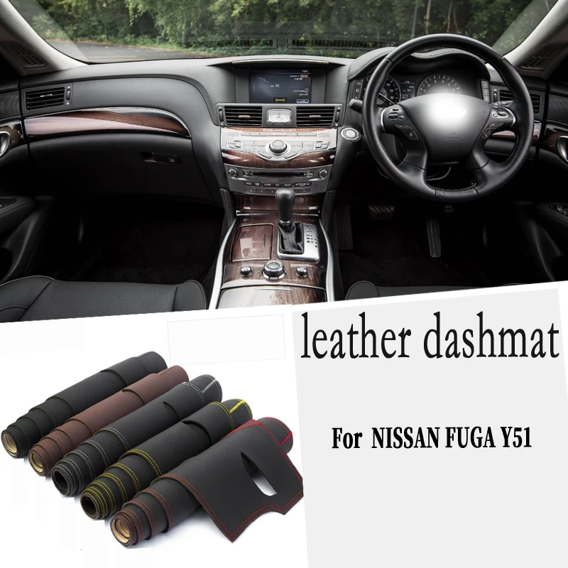 

PU Leather Dashmat Dashboard Cover Mat Carpet Car-Styling accessories For nissan FUGA Y51 2010-2020 For Infiniti M25 M37 Q70L