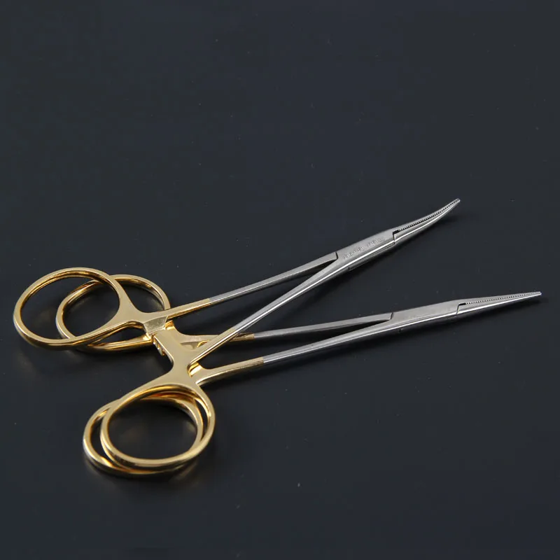 Suzhou hemostatic forceps high-quality plastic cosmetic equipment double eyelid tools vascular forceps ultra-fine gold handle he