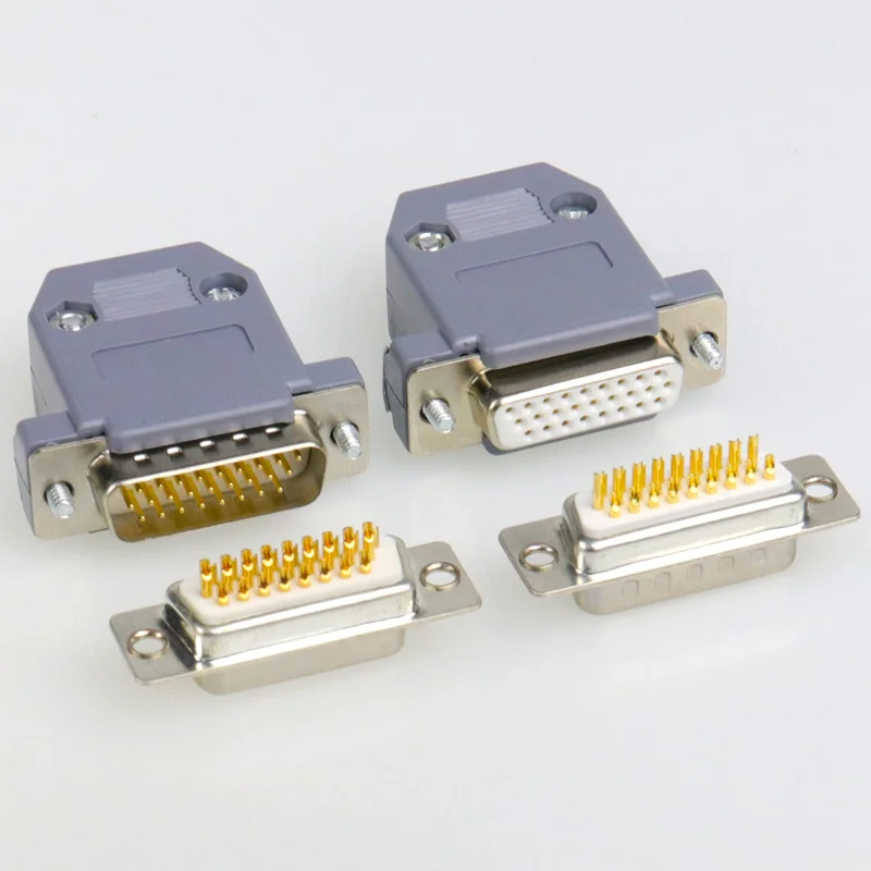 Pure copper DB26 male and female three rows of 26-pin plugs three rows of 26P connector solid pin welding wire parallel port