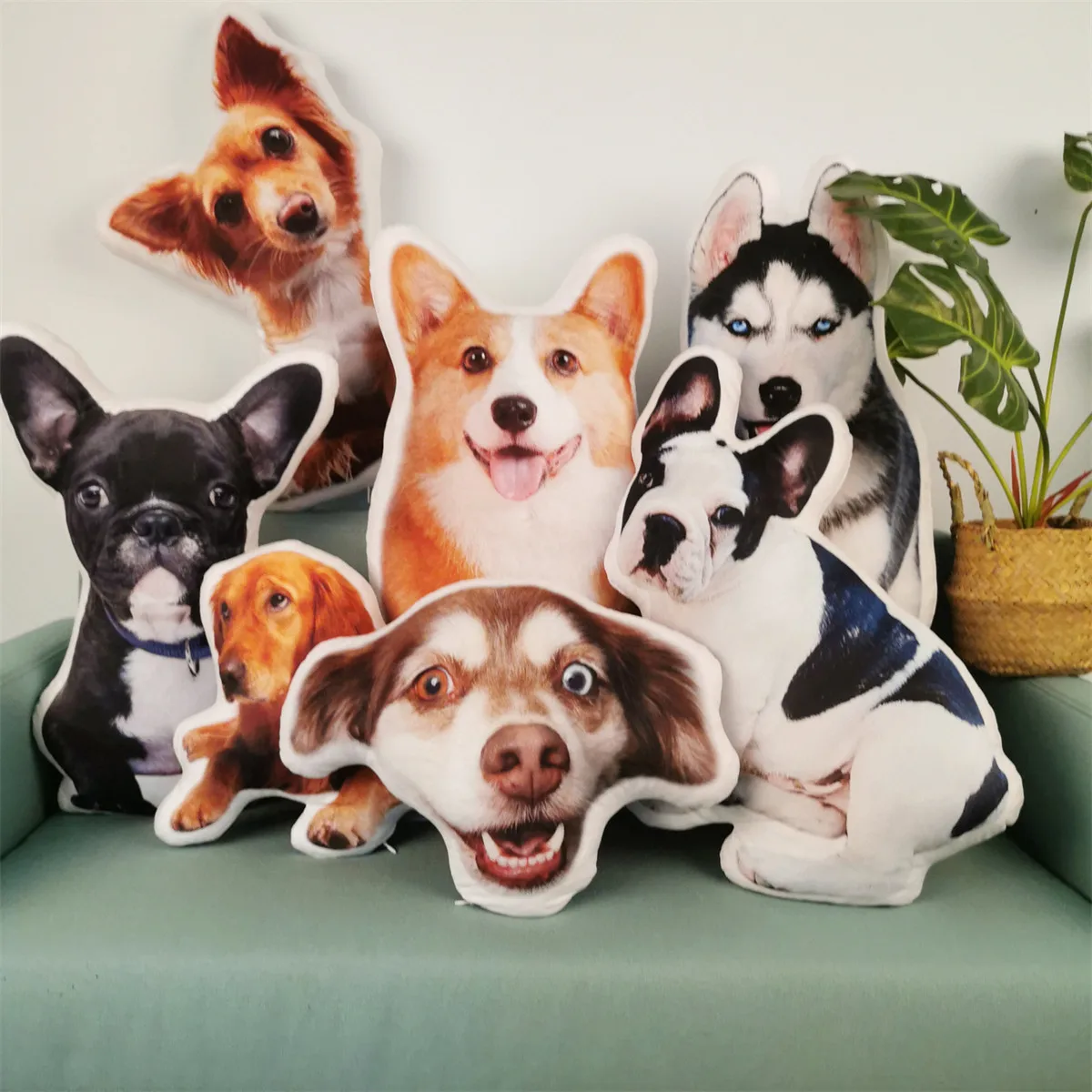 Photo Custom Pet Pillow Figure Cartoon Animation Cats Dogs Cute 3D Simulation Special-shaped Print Cotton Cushion Custom-made