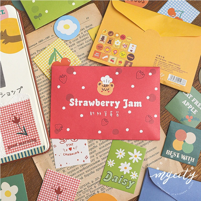 40Pcs/lot Bear Biscuit Series Decor Stickers Scrapbooking Stick Label Diary Album Stickers Kawaii Stationery Toy Stickers Gift