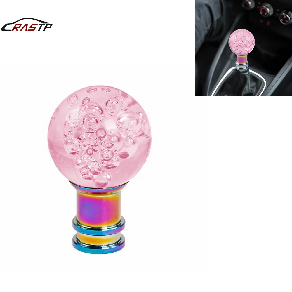 

RASTP-91mm Car Styling Crystal Bubble Shift Gear Knob Crystal Transparent Bubble Gear Shift Knob Pink Blue White RS-SFN081