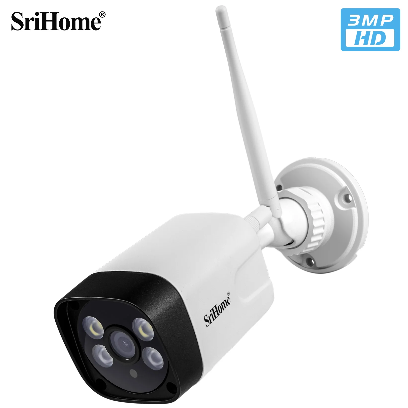 

Srihome SH035 3MP 1296P Outdoor Water-proof Onvif POE IP Bullet Camera AI Humanoid Motion Detection Full Color CCTV Monitor