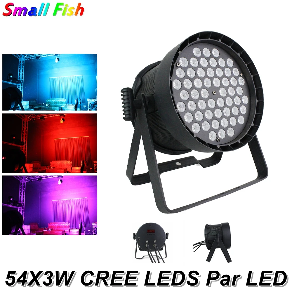 4Pcs/Lot Aluminum Alloy LED Flat Par 54X3W Stage Lighting Dj Par Cans RGB 3IN1 LED Flat Par Light DMX Dj Wash Lighting Par LED